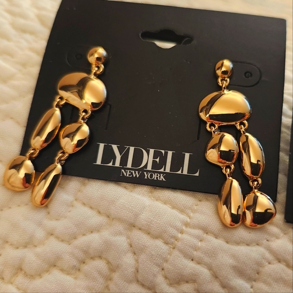 NWOT Lydell New York Earings Set Post Back Gold Tone Crystal 3 - Picture 3 of 3